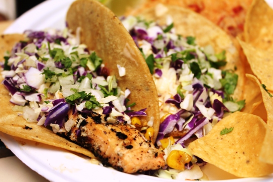 Grilled Salmon Taco.